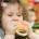 Girl eating burger