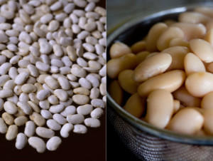 dry and cooked beans